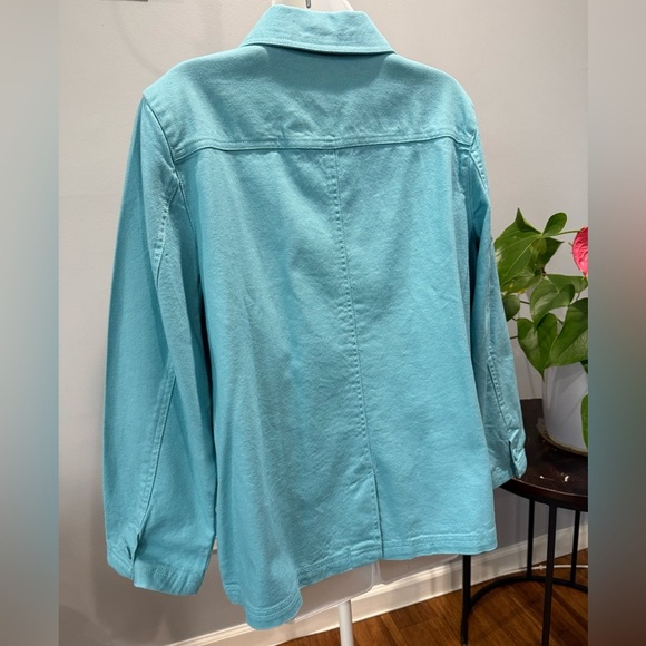 Apple Seeds Aqua Blue Button Front Jacket Women's Size PL - Picture 11 of 12